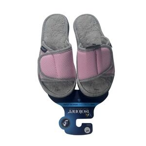 Isotoner Women's Pink Gray Memory Foam Slippers Size Small 6.5-7 NEW